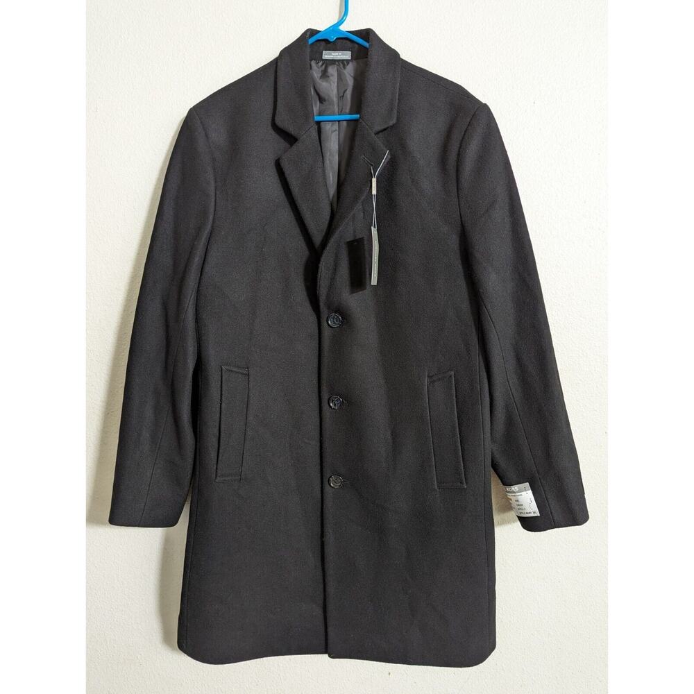 New Michael Kors men's sz S Wool Blend Coat Overcoat black style MX 15502 Q4